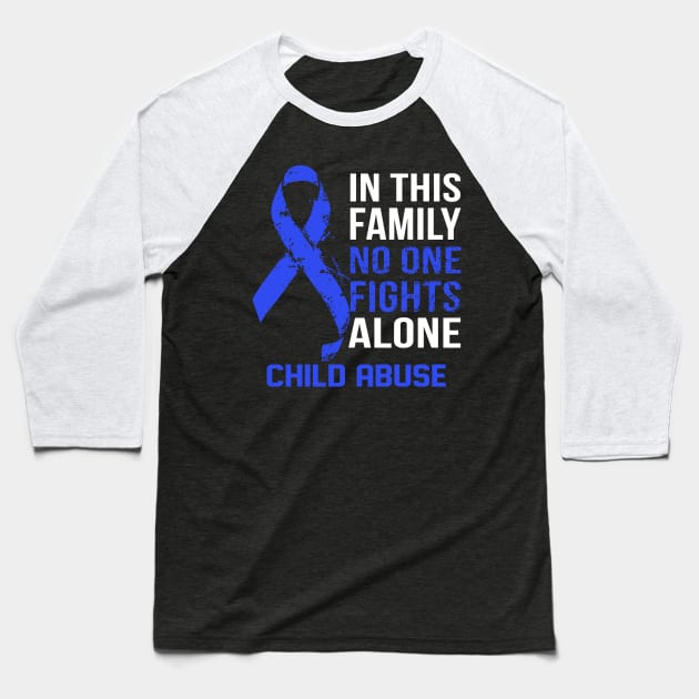 Child Abuse Awareness No One Fights Alone - Hope For A Cure Baseball T-Shirt by BoongMie